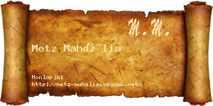 Metz Mahália névjegykártya